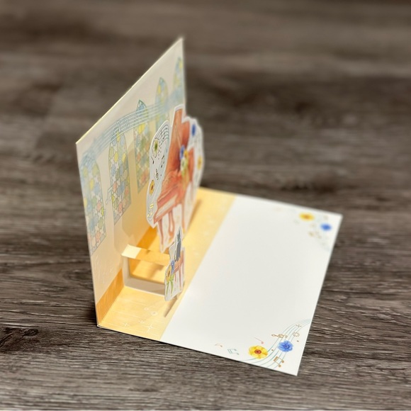 Kitten with Pop-up Antique Piano Multipurpose Card ❘ Invitation Card ❘ Gift Card - Picture 4 of 7